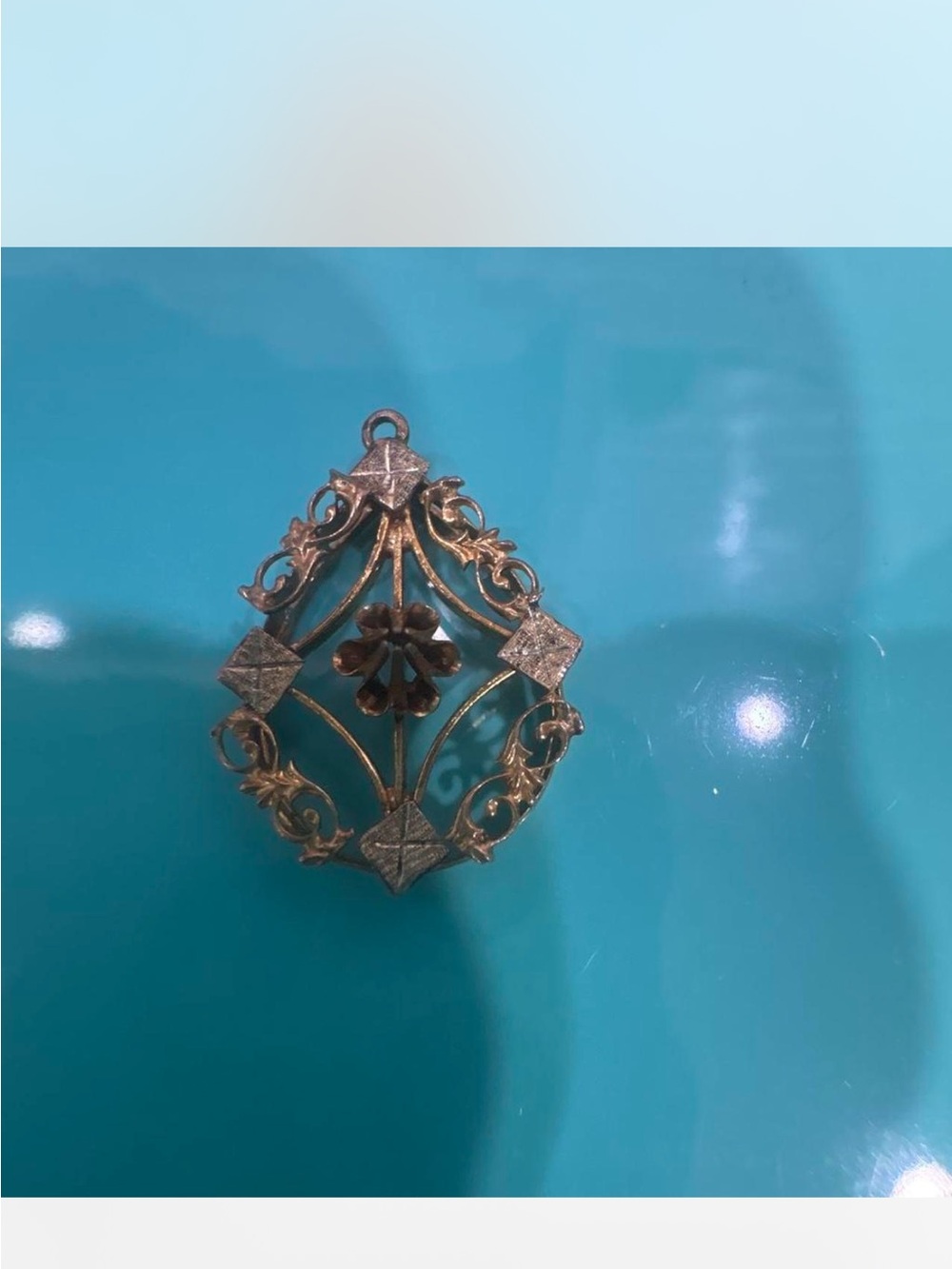 Vintage-Inspired Gold Floral Pendant Necklace Charm